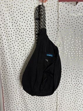Kavu Black Sling Bag with Patterned Rope Strap